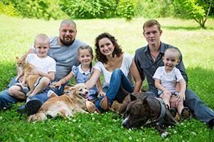 A family with their pets - an important factor for pet cremation services
