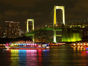 The Rainbow Bridge in Tokyo Bay