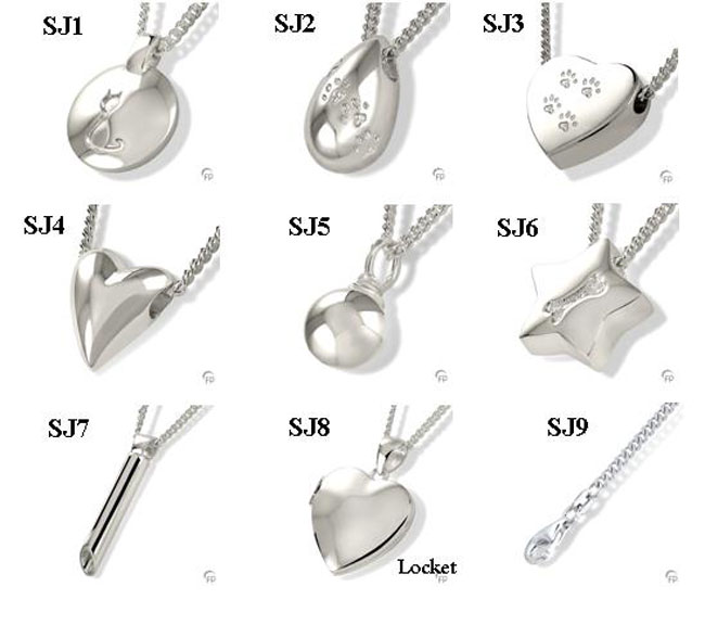 silver pendants to keep ash or fur