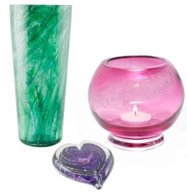Eternity Crystal memorial items with ashes embedded in crystal glass