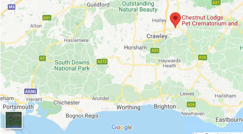 Location of Chestnut Lodge Pet Crematorium